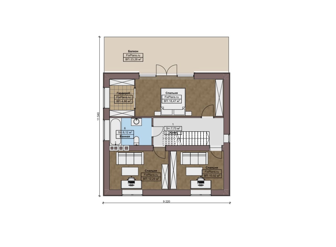 План мансардного этажа — проект F-7667