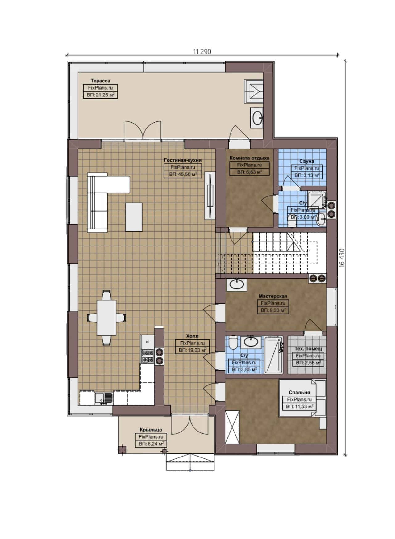 Планировка Двухэтажный дом F-4049